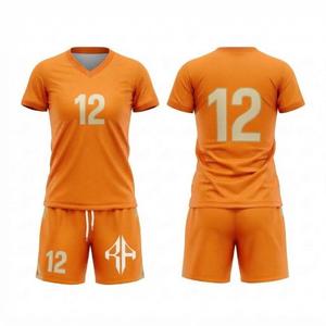 Maillot de football pour femmes, col en V, manches courtes, avec logo blanc, 100 % polyester, coupe classique, fermeture pull-over - Product Image 1