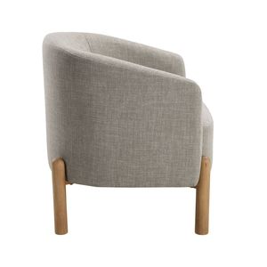 Poltrona con Gambe in Legno Massello e Struttura Resistente, Stile Contemporaneo, Comfort per Soggiorno, 1 Pezzo in Rivestimento Color Taupe - Product Image 6