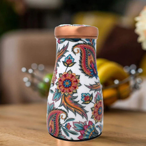 Handmade Meena Print Copper <b>Water</b> Bottle Jar Traditional Pure Copper <b>Water</b> Storage <b>Container</b> For Healthy Hydration - Product Image 3