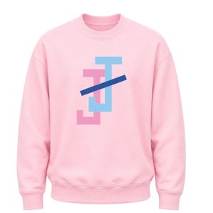 เสื้อสเวตเชิ้ตคอกลมสีชมพูพร้อมโลโก้ลายตราสัญลักษณ์ ผ้าฟลีซเนื้อนุ่มสำหรับผู้หญิงและเด็กผู้หญิง สไตล์ลำลอง แฟชั่นสตรีทแวร์ ใส่ได้ทุกวัน - Product Image 1