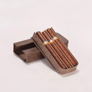 Estuche para cigarros de cuero genuino con cortador integrado, bolsa de transporte con cortador incorporado para un almacenamiento y transporte seguros, en venta. - Product Image 1