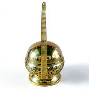 ถาดอุ่นอาหารทรงกลมสีขาวทองหรูหรา พร้อมขาตั้งทรงเสาแนวตั้งตกแต่งอย่างประณีต สำหรับบุฟเฟ่ต์งานแต่งงาน - Product Image 5