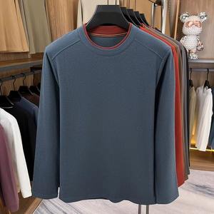 Men's <b>Thermal</b> Long Sleeve V-neck Solid Color Casual <b>Top</b> Autumn Winter Soft Stretch 100% Cotton Knitted Regular Fit - Product Image 1