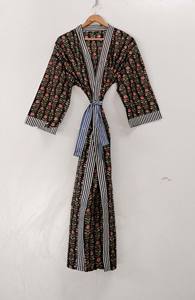 Robe kimono en coton à imprimé floral : tenue de plage bohème - Product Image 6