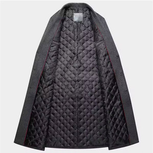 Abrigo Largo de Lana para Hombre, Color Sólido, Estilo Gabardina, Cálido y Elegante para Invierno - Product Image 2