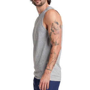 Camiseta sin mangas ajustada para hombre, con logo personalizado, 100% algodón, ropa deportiva informal - Product Image 6