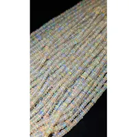 Perles d'opale éthiopienne de haute qualité 3-3,5 mm, rondelles lisses plaquées argent 925, en provenance d'Éthiopie, emballées en sachet pour la fabrication de bracelets