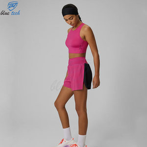 Conjunto Deportivo Atlético para Mujer Tallas Grandes, Top Corto Transpirable, Pantalones Cortos de Gimnasio, Ropa de Fitness y Yoga, Logotipo Personalizado en la Parte Delantera, Ropa Deportiva - Product Image 2