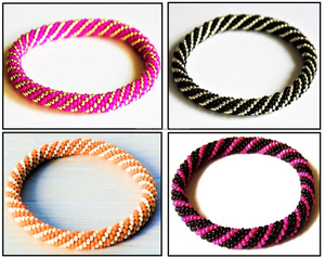 Colorful Seed Bead Seawater Pearl Charm Bracelet Elastic Stretch Spiral Pattern Luxury Fashion Accessory Custom Wholesale Gift - Product Image 3