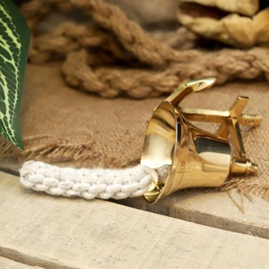 Campana de latón asequible con acabado antiguo, campana de mano redonda de latón de alta venta, campana náutica para barco con asa, modelo de estilo. - Product Image 4