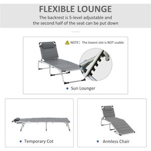 Chaise de plage pliable, chaise longue confortable pour la relaxation - Product Image 4