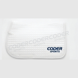 Tapis de selle personnalisables en tissu respirant de qualité supérieure, antidérapants, de couleur blanche, avec design sur mesure, pour l'équitation et les races de chevaux. - Product Image 5