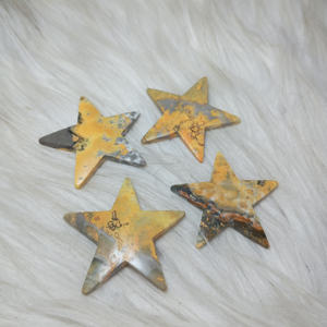 Venta al por mayor Natural Indonesia Bumble Bee jaspe cabujón de alta calidad 30-50mm forma de estrella cristal curativo hecho a mano pulido - Product Image 1