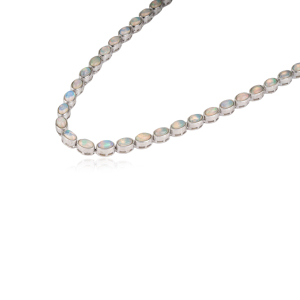 Women's Trendy 925 Sterling Silver Oval Shape <b>Opal</b> Gemstone Bezel Set Tennis <b>Necklace</b> Wholesale Price Fine Jewelry - Product Image 5