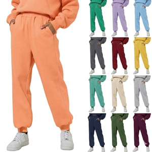 Pantalon de jogging évasé en molleton premium pour femme, taille élastique avec cordon de serrage, décontracté, en polyester, effet délavé, poches plates sur le devant - Product Image 2