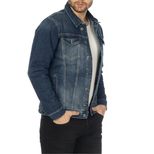 2026 Men's <b>Denim</b> <b>Jacket</b> Regular Fit Button Fly Solid Color Casual Autumn Cotton Washable Patch Decoration Topstitch - Product Image 2