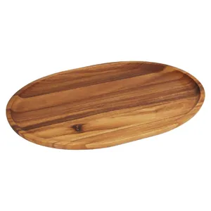 Schlussverkauf ovaler Speise-Servierplatte Akazienholzplatte für Käse Vorspeise-Tablett individuelle Holzteller für Steak und Charcuterie