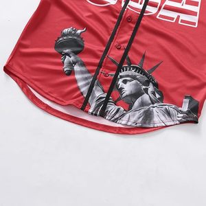 Maillot de baseball respirant en maille sublimée, uniforme d'équipe personnalisé, entièrement boutonné, vêtement de sport léger pour l'entraînement - Product Image 4