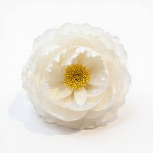 Pivoines blanches avec des étamines jaunes à l'intérieur. Fleurs en bois de Sola 11 CM, tige en fibre de plantes de Sesbania, aromathérapie artisanale - Product Image 3