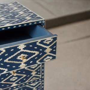 ILAHI's Bone Inlay <b>Drawer</b> Modern Design Agate Detailing <b>Storage</b> Portable Home Furniture - Product Image 2
