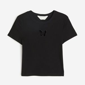 Camisetas casuales de moda para niñas, estilo urbano, con bordado de hilo acanalado, las más vendidas. - Product Image 6