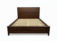 Cadre de lit gonflable pliable moderne en bois massif de manguier et placage MDF, écologique, pour chambre à coucher, vente en gros OEM ODM