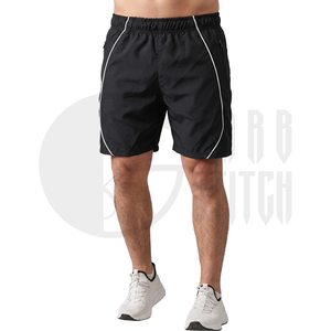 Pantalones Cortos Deportivos de Secado Rápido para Hombre, Cintura Elástica, Franja Lateral, Color Sólido, Poliéster, Estilo Bermuda - Product Image 2