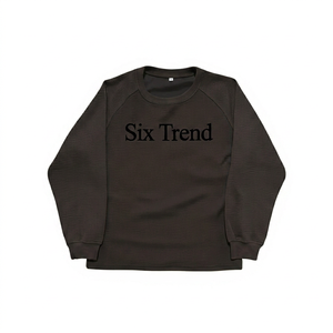 เสื้อไหมพรมคอโอ ทรงโอเวอร์ไซส์ ยูนิเซ็กส์ แขนยาว ผ้าฝ้าย น้ำหนัก 300 กรัม ลายโลโก้ด้านหน้า สไตล์ลำลอง สตรีทแวร์ ไม่เป็นขุย รุ่น Six Trend - Product Image 3