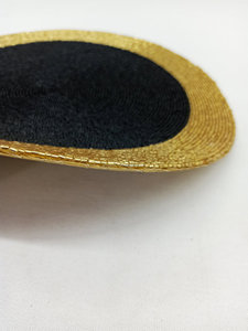 Elegant <b>Beaded</b> Charger <b>Placemat</b> Round Black Gold Table Mat Handmade Luxury Dining Decor Wedding Centerpiece - Product Image 2
