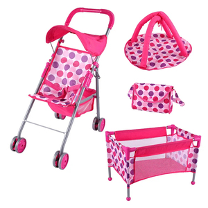Woalopted Cochecito De Muñecas Realista – Carriola De Juego Con Estructura Resistente, Ruedas Fuertes, Tela Suave, En Varios Colores, Regalo Educativo