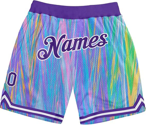 Shorts de basketball pour hommes, sublimés, en mesh, taille élastique, respirants, coupe classique, toutes saisons - Product Image 6