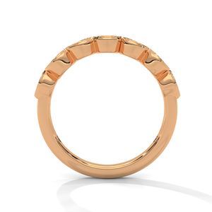 Anillo de Joyería Fina en Oro Rosa con Diamantes de Corte Esmeralda Cultivados en Laboratorio, Elegante Regalo de Aniversario de Bodas - Product Image 3