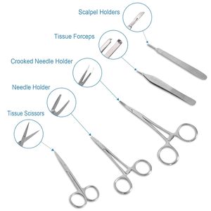 Kit de Práctica de Sutura Tegra, Herramientas Manuales de Cierre de Heridas Quirúrgicas, Almohadilla de Silicona y Acero Inoxidable, para Enfermería Médica y Veterinaria - Product Image 4