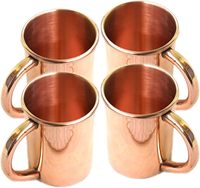 Mug classique en cuivre massif pour Moscow Mule, avec design martelé et poignée, idéal pour les cadeaux, les cocktails, le café, la bière et les boissons froides