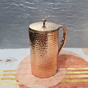 Copper jug set for modern premium hydration experience water <b>storage</b> metal set with glasses durable reusable kitchen drinkware - Product Image 4