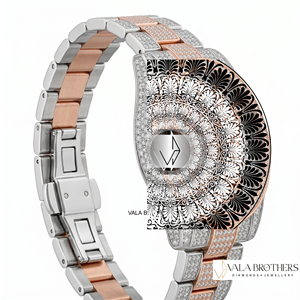 Reloj de Lujo con Diamantes para Mujer, Analógico de Cuarzo, Acero Inoxidable, Chapado en Oro Rosa, Correa de 42 mm, Esfera Redonda, Cierre Desplegable - Product Image 5