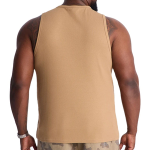 Camiseta sin mangas de algodón de color sólido para hombre, talla grande, cuello redondo, informal, tejida - Product Image 5