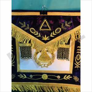 Delantal Masónico de Lujo con Bordado Dorado y Flecos, Regalia Masónica - Product Image 6