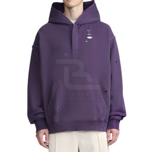 Nuevo Diseño de Ropa para Hombre, Tallas Grandes, Sudaderas Transpirables con Efecto Desgastado, Estilo Básico, Sudaderas con Efecto Desgastado para Hombre en Venta en Línea - Product Image 3