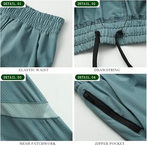 กางเกงขาสั้นออกกำลังกายสำหรับผู้ชาย แห้งเร็ว เหมาะสำหรับวิ่ง ฟิตเนส น้ำหนักเบา ระบายอากาศได้ดี มีกระเป๋าซิป - Product Image 4