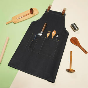 Delantal de Trabajo Personalizado de Mezclilla de Algodón con Logotipo Personalizado, Delantal Impermeable para Asar, Cocina, Servidor, Artista, Uniforme - Product Image 1