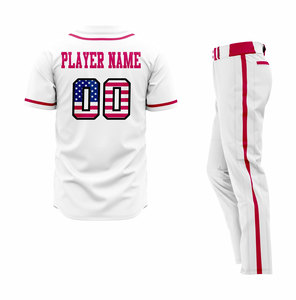 Uniforme de Béisbol Personalizable para Equipos, 100% Poliéster, Impresión Digital, Transpirable, Manga Corta, Cuello Redondo, Bolsillos, Servicio OEM - Product Image 4
