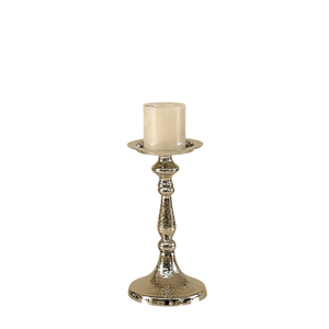 Hot Selling Candle Stand for Home Decor Decorative Candle Pillar Holder <b>Silver</b> Finished Casted Aluminium Handmade Customized S/2 - Product Image 3