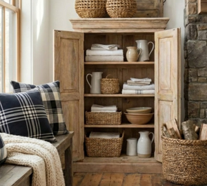 Armario de dormitorio indio de madera maciza de mango, no plegable, de 2 puertas, con acabado envejecido, estilo antiguo y rústico. - Product Image 2