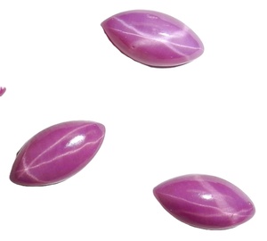 Rubis Étoilé Rose Taille Marquise 5x10 mm 2 Carats Créé en Laboratoire Poli Opaque Cabochon avec Effet Étoile à 6 Branches pour la Fabrication de Bijoux - Product Image 5