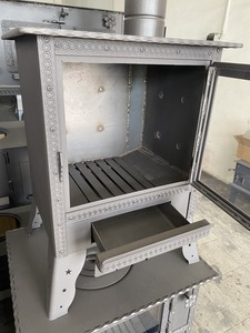 Compact Wood Burning Fireplace Stove with Glass Door <b>Small</b> Space <b>Heater</b> Handmade - Product Image 1