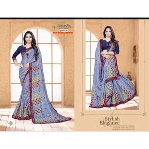 Sari imprimé unique au look traditionnel et contemporain pour toutes les occasions spéciales, provenant d'un fournisseur indien - Product Image 1