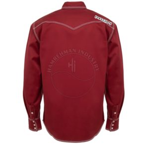 Chemises de soudeur FR American Welding pour le travail, 100% coton, certifiées résistantes aux flammes et ignifuges. - Product Image 4