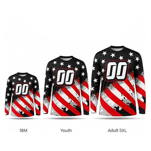 Maillot de motocross et BMX personnalisé, drapeau américain, chemise de course tout-terrain respirante à séchage rapide, manches longues, pour moto et cyclisme hors route - Product Image 3