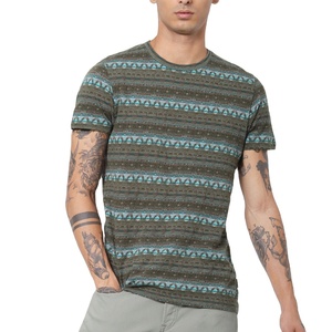 Wholesale Custom <b>Men's</b> Casual T-Shirt Vintage Ethnic <b>Animal</b> Print Oversized Breathable Short Sleeve O-Neck 100% Cotton Tee - Product Image 3